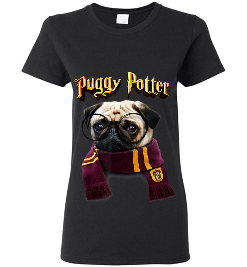 Puggy Potter Magic Wizard Pug Funny Pug Women T-shirt