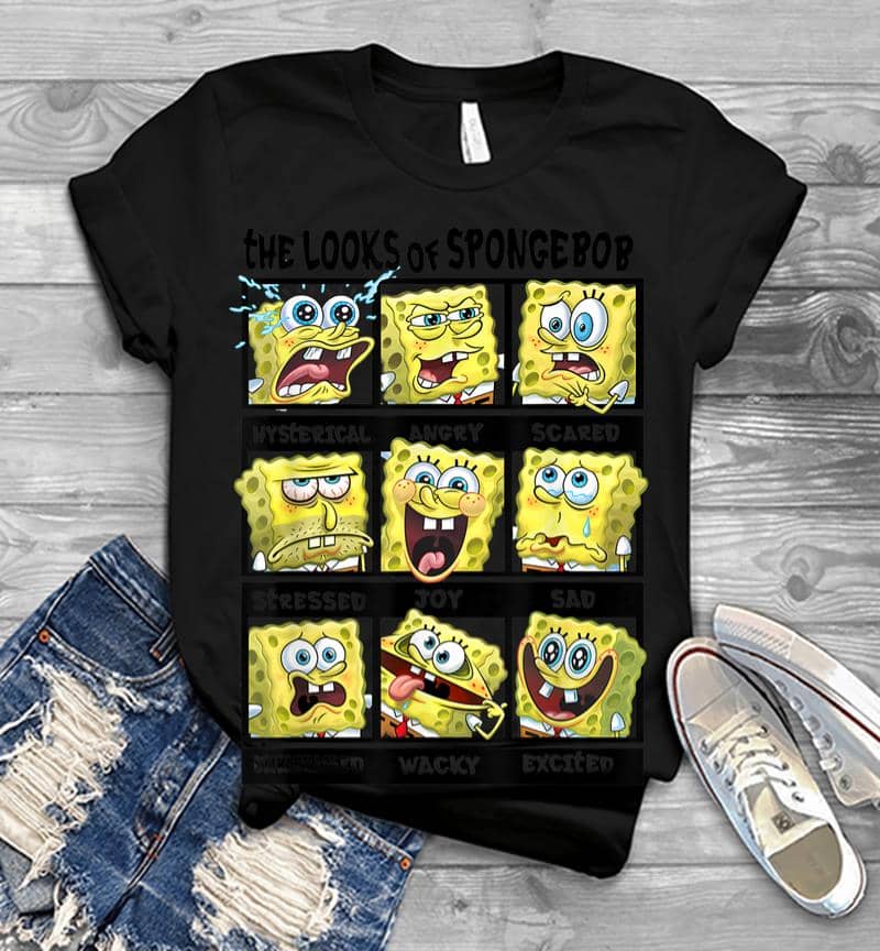Spongebob SquarePants Multiple Looks Emotions Men T-shirt