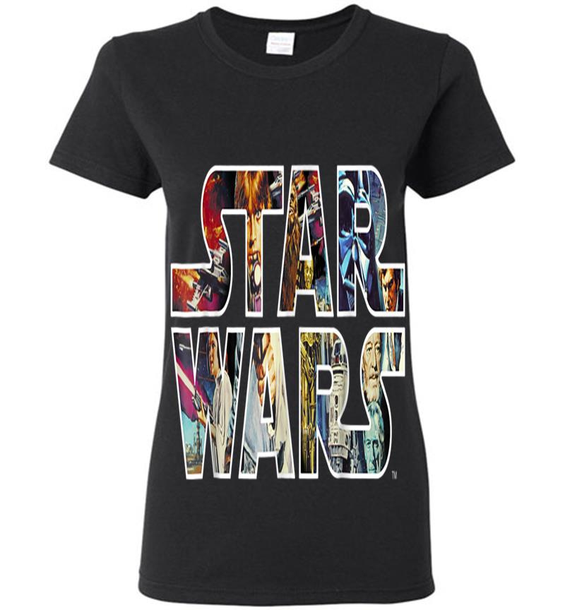 Star Wars Classic Movie Poster Logo Graphic Womens T-Shirt