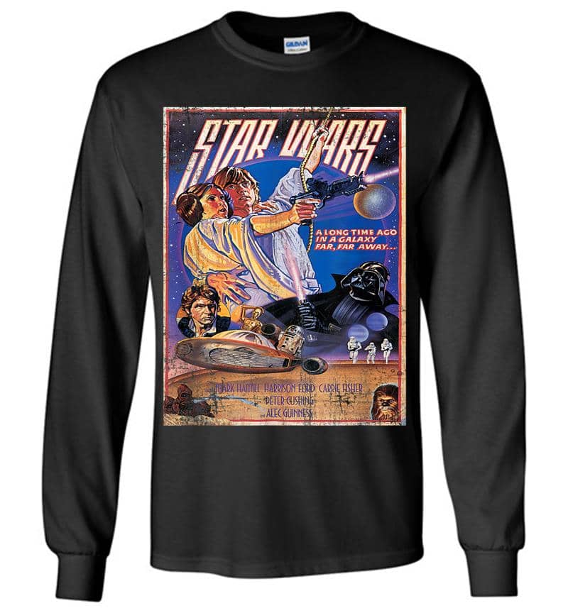 Star Wars Classic Vintage Movie Poster Graphic Long Sleeve T-Shirt