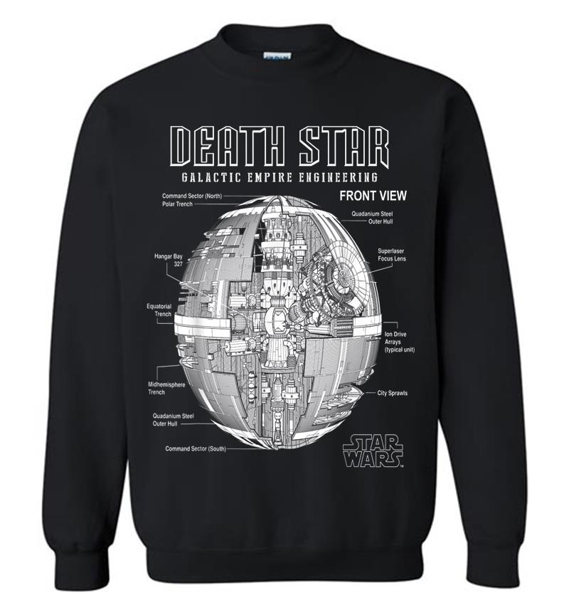 Star Wars Death Star Empire Engineering Diagram Sweatshirt
