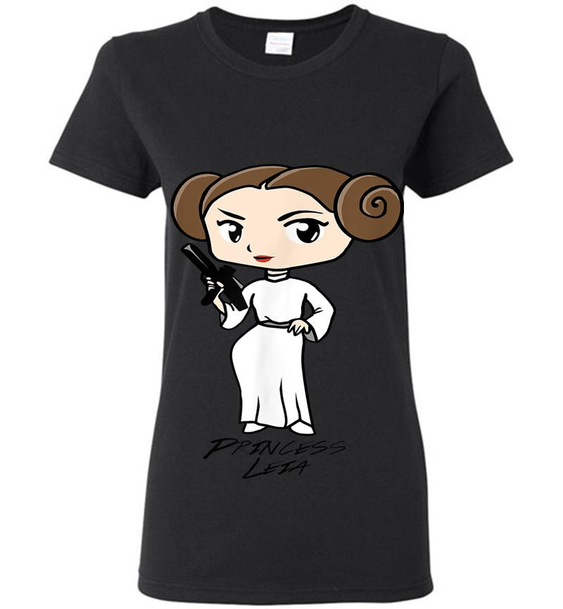 Star Wars Princess Leia Cute Cartoon Graphic Womens T-Shirt