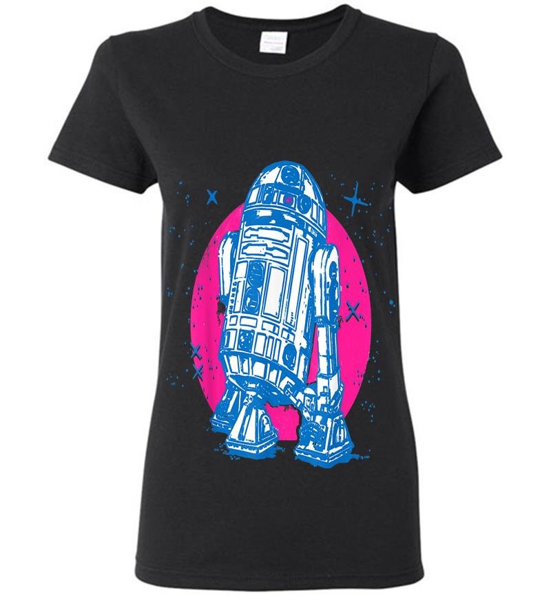 Star Wars R2-D2 Vintage Neon Retro Sparkly Badge Womens T-Shirt
