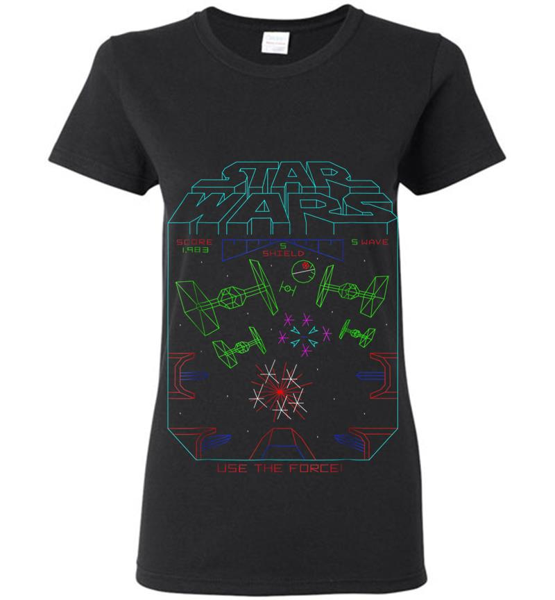 Star Wars Space Fight Vintage Arcade Graphic Womens T-Shirt