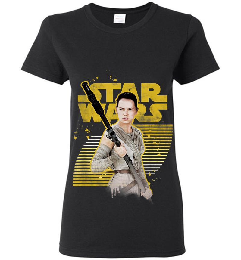 Star Wars The Force Awakens Rey Stands Strong Womens T-Shirt