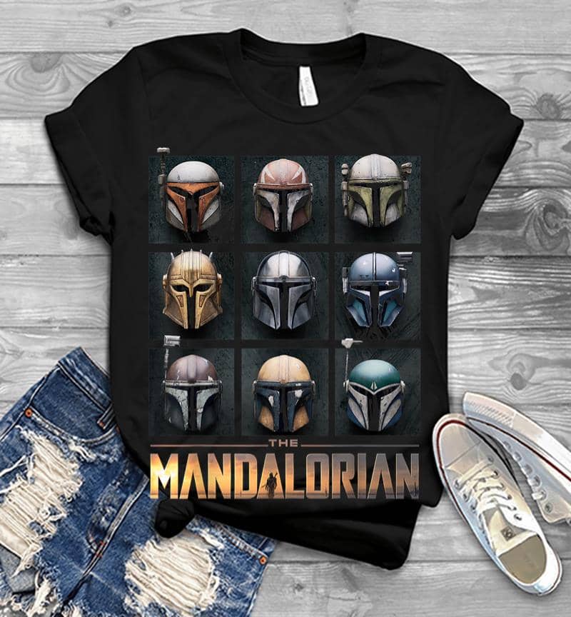 Star Wars The Mandalorian Helmet Box Up Men T-shirt
