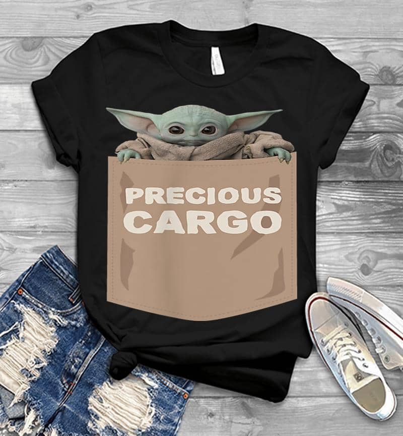 Star Wars The Mandalorian The Child Precious Cargo Pocket Mens T-shirt