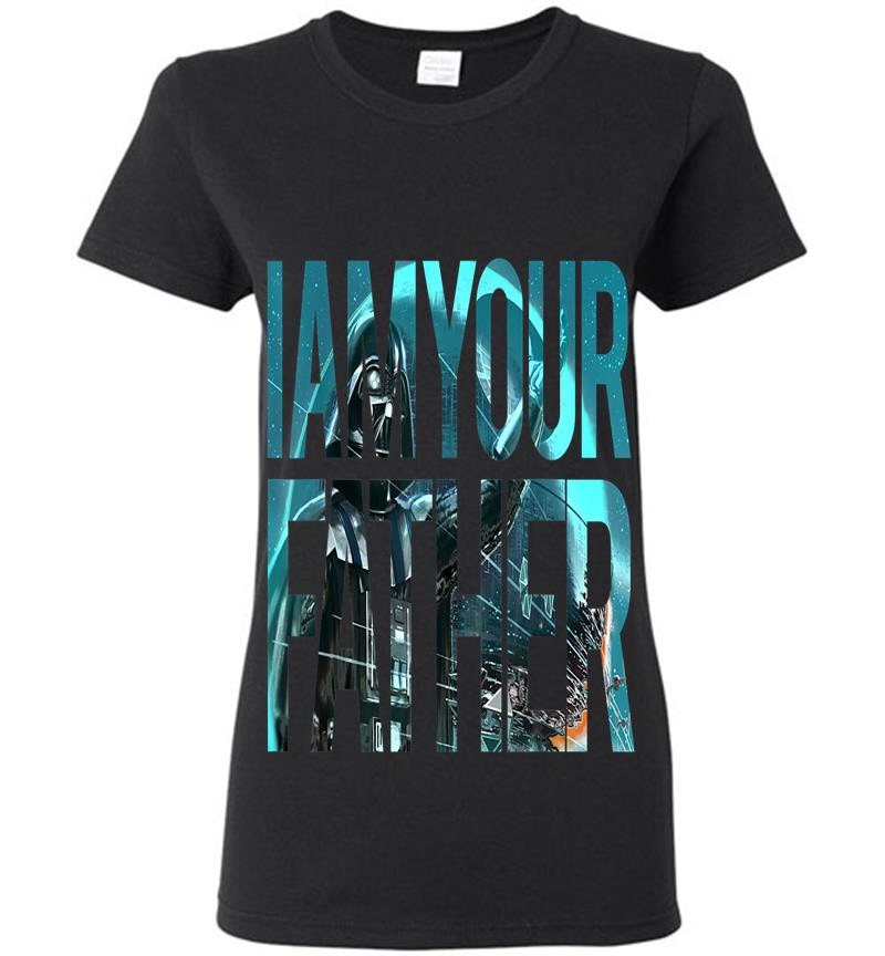 Star Wars Vader I Am Your Father Art Fill Graphic Womens T-Shirt