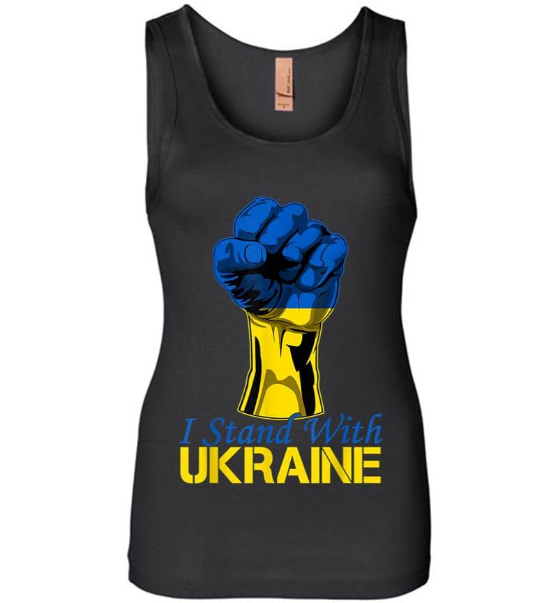 Support Ukraine I Stand With Ukraine Raise Fist Ukraine Women Jersey Tank Top