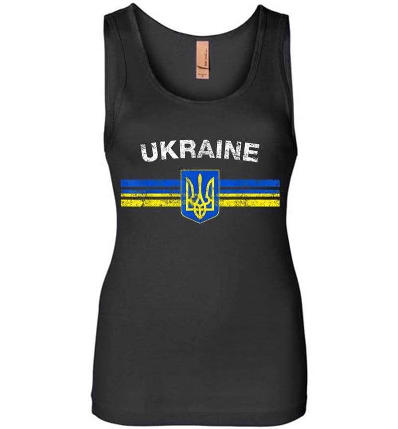 Ukraine Flag Emblem Lovers Always Stay Strong Retro Design Women Jersey Tank Top