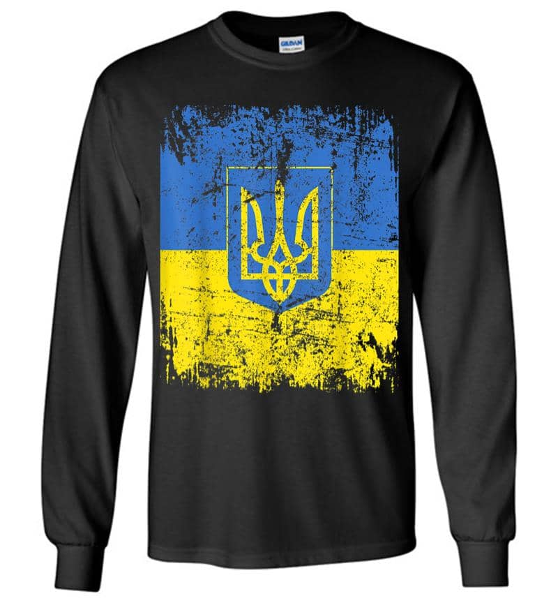 Ukraine Flag Vintage Men Women Kids Ukraine Long Sleeve T-shirt