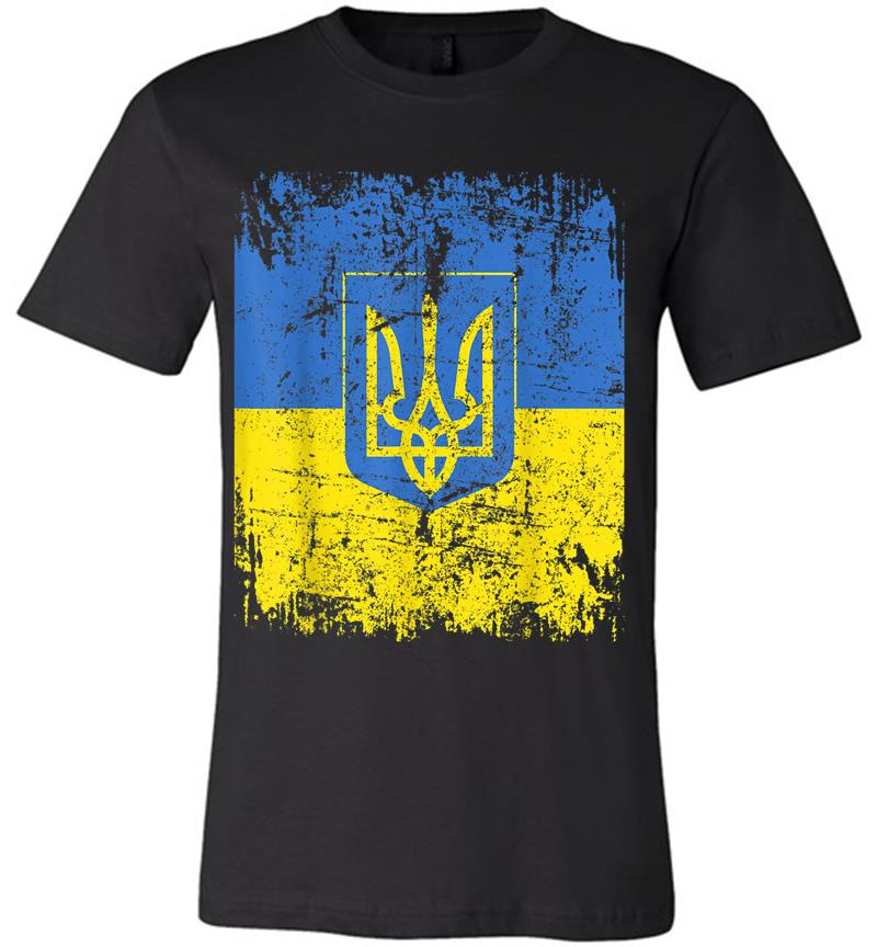 Ukraine Flag Vintage Men Women Kids Ukraine Premium T-shirt