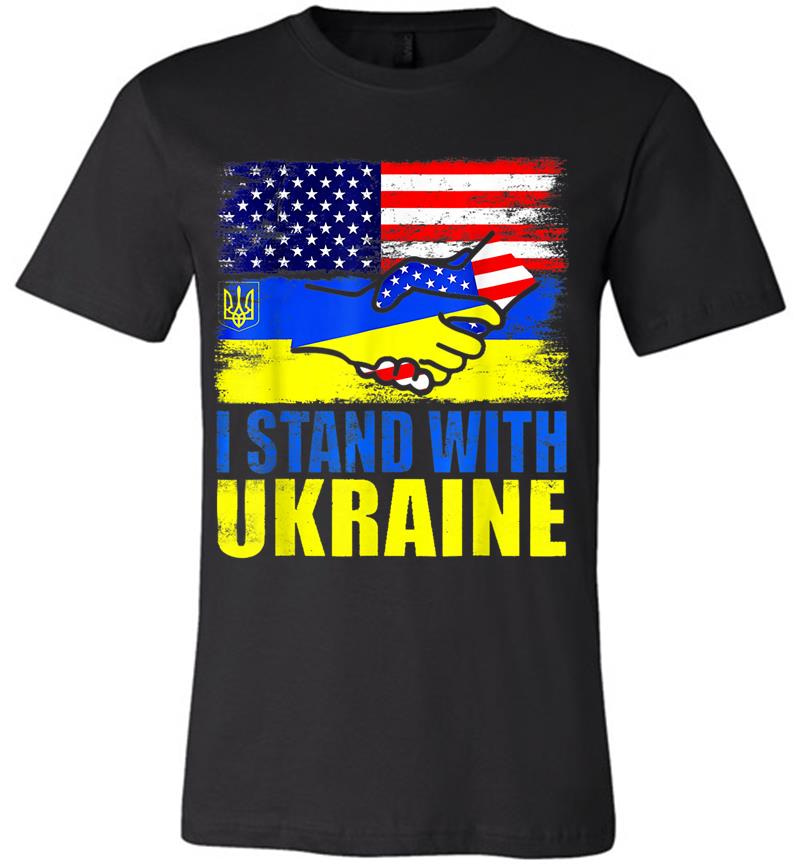 Ukraine I Stand With Ukraine Ukrainian Flag Support Premium T-shirt