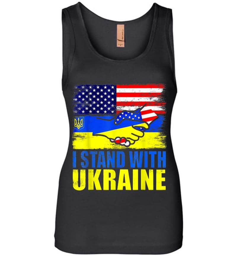 Ukraine I Stand With Ukraine Ukrainian Flag Support Women Jersey Tank Top