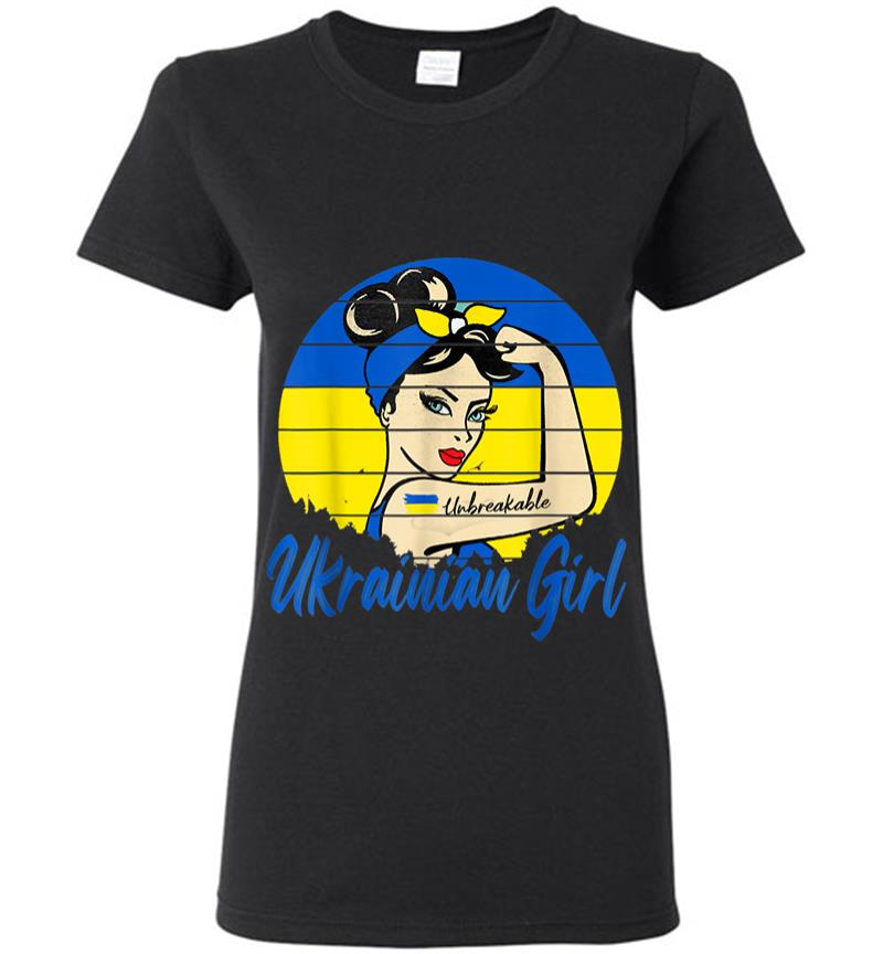 Ukraine Unbreakable Ukrain Girl Ukrainian Flag Strong Woman Women T-shirt