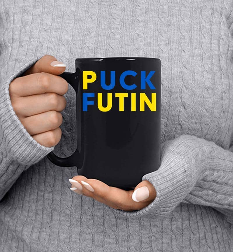 Ukrainian Flag Puck Futin I Stand With Ukraine Mug
