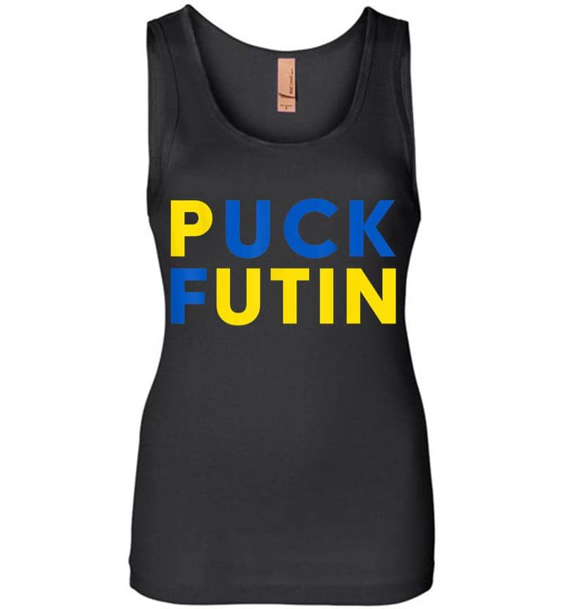 Ukrainian Flag Puck Futin I Stand With Ukraine Women Jersey Tank Top