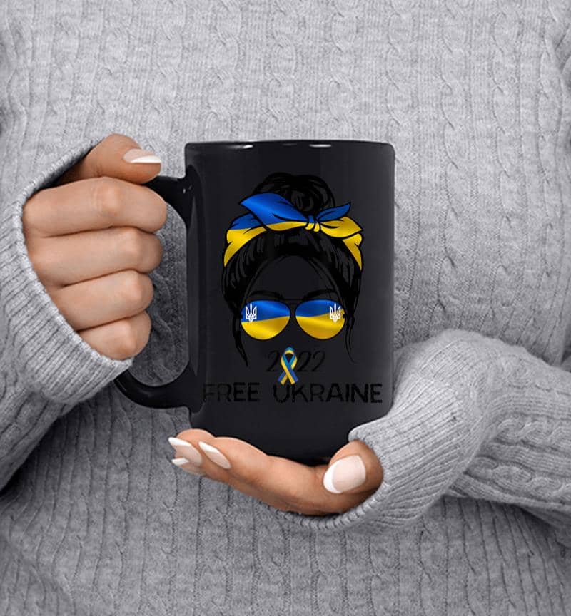 Ukrainian Flag Ukraine Pride Women Messy Bun Free Ukraine Mug