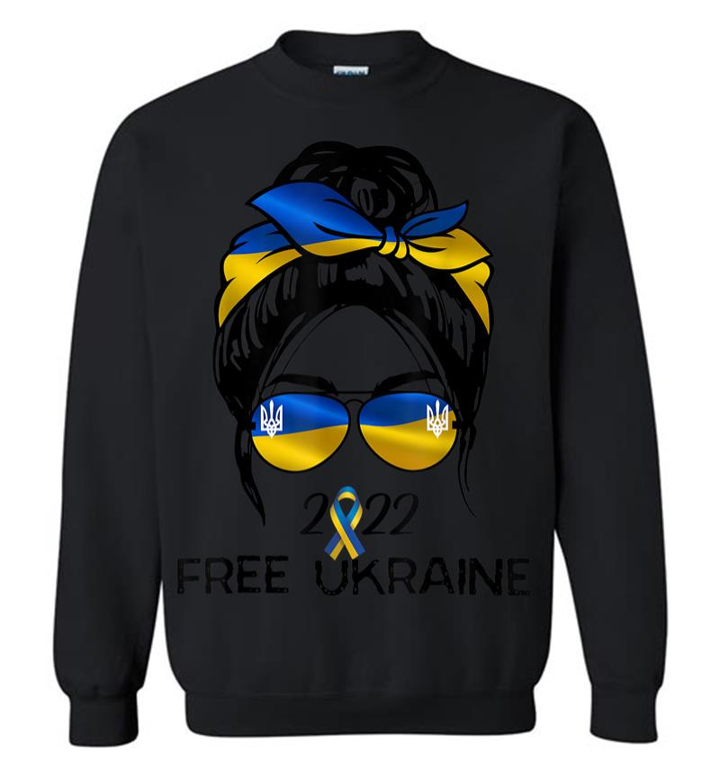 Ukrainian Flag Ukraine Pride Women Messy Bun Free Ukraine Sweatshirt