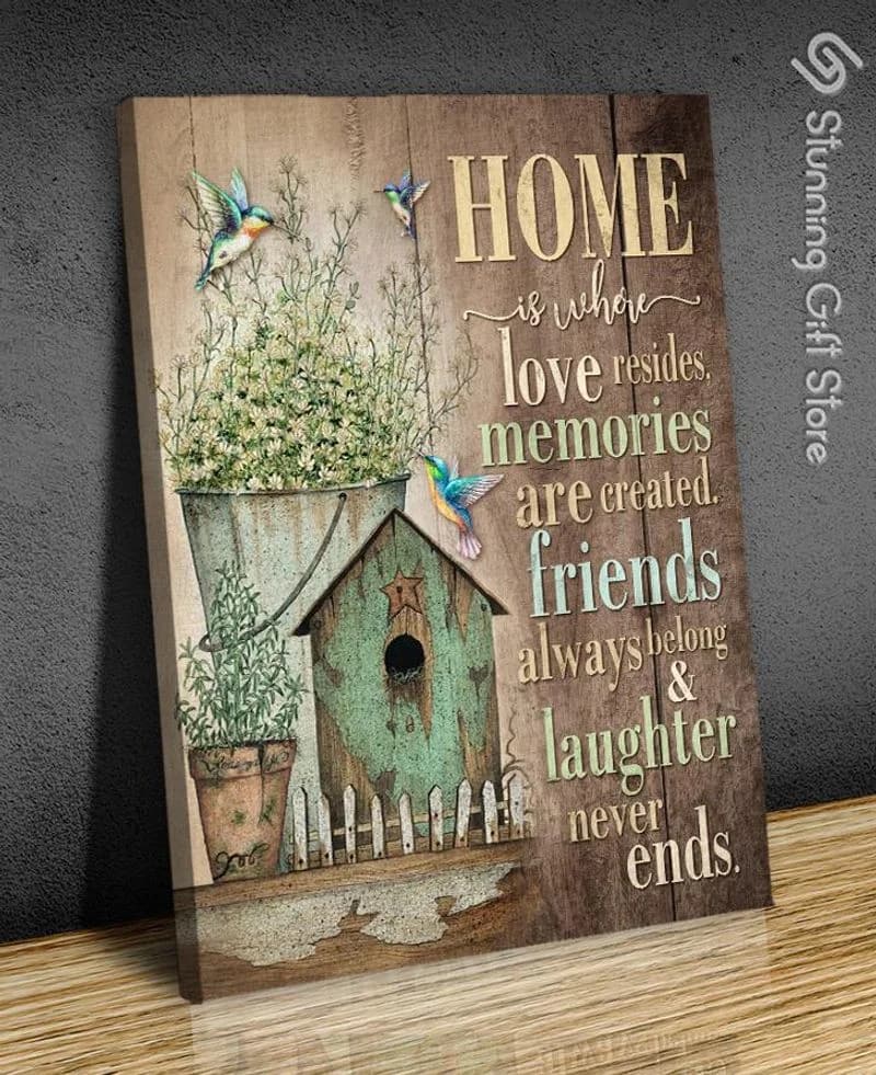Hummingbird Home Is Where Love Resides Unframed / Wrapped Canvas Wall Decor Poster