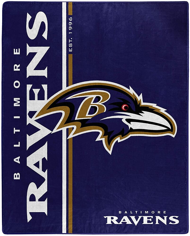Nfl Throw Baltimore Ravens Team Colors Fleece Blanket