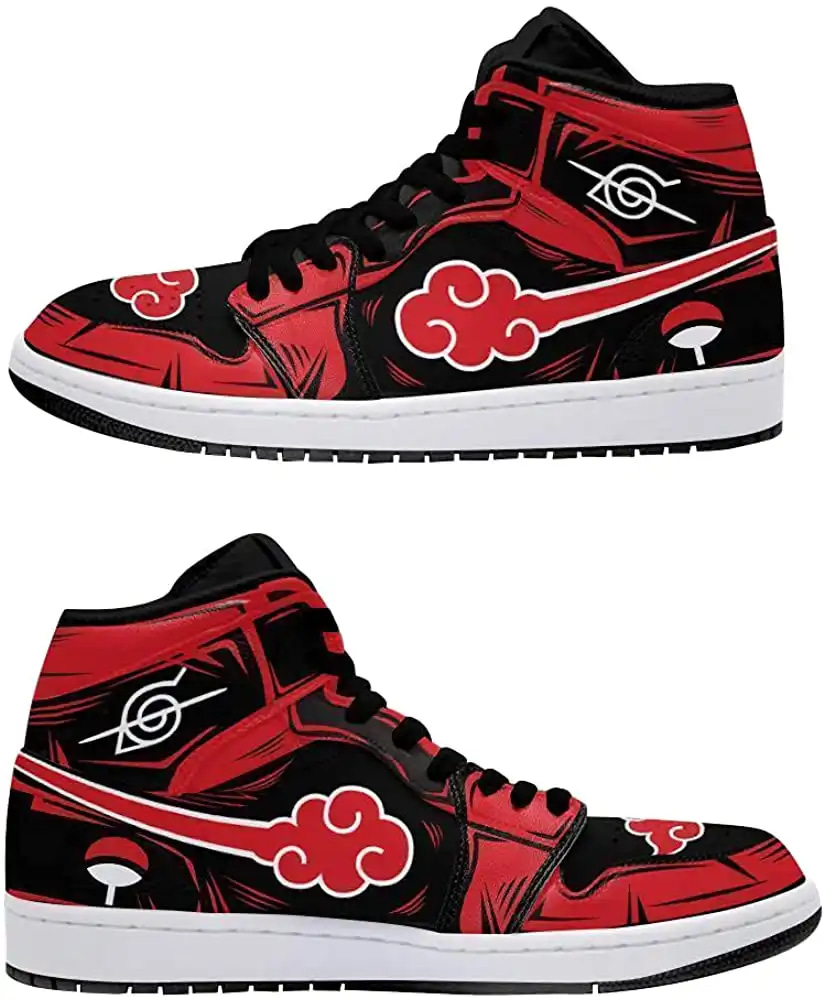 Personalized Sneakers Red Cloud Akatsuki For Naruto Air Jordan Shoes
