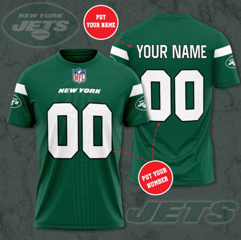 New York Jets Custom Jersey Nfl Personalized 3D T-shirts