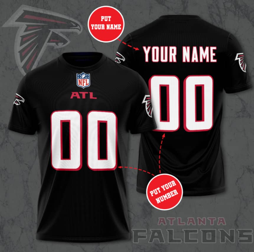 Atlanta Falcons Custom Jersey Nfl Personalized 3D T-shirts