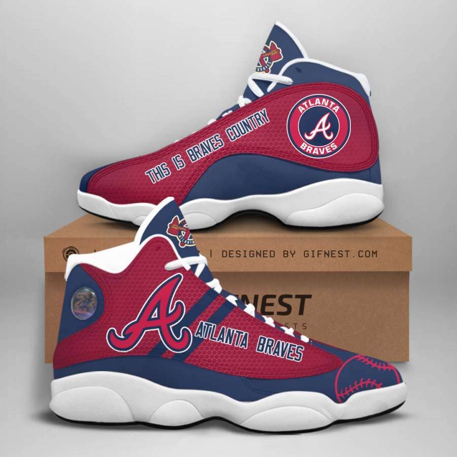 Atlanta Braves Custom No10 Air Jordan Shoes