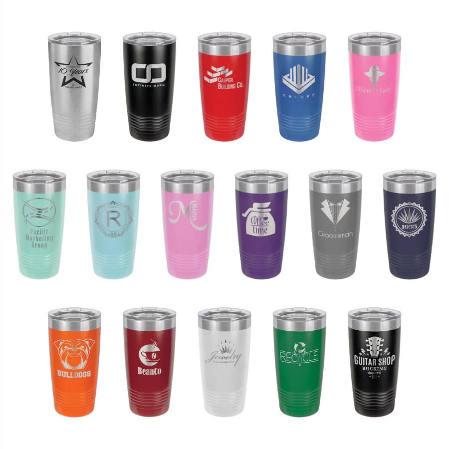 Personalized Polar Camel 20 Oz Vacuum Insulated Ringed Tumbler Engraved Gifts