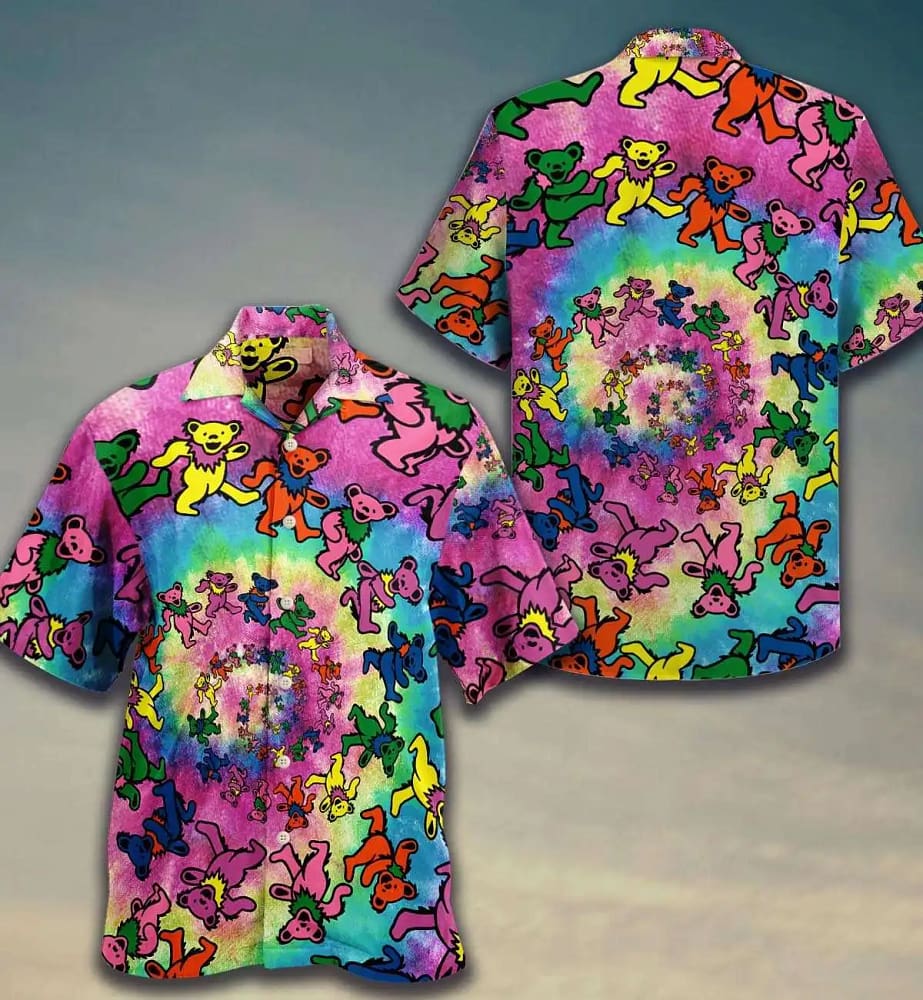 Care Bear Multi Around Tropical Pattern Summer Vacation Hawaiian shirts