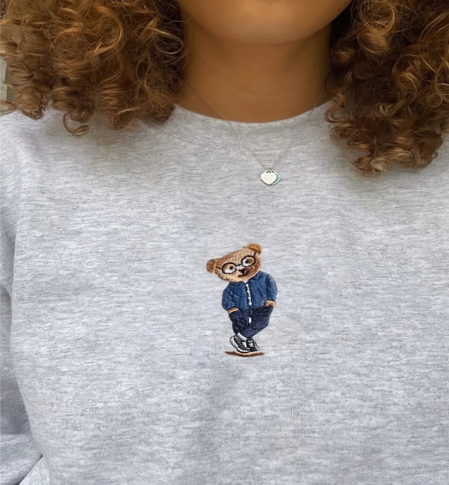 Nike Bear Cute Embroidered Swoosh Sweatshirt/t-shirt/hoodie Embroidery