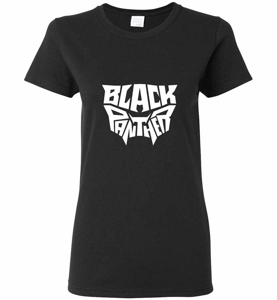 Inktee Store - Black Panther Head Typography Graphic Women'S T-Shirt Image