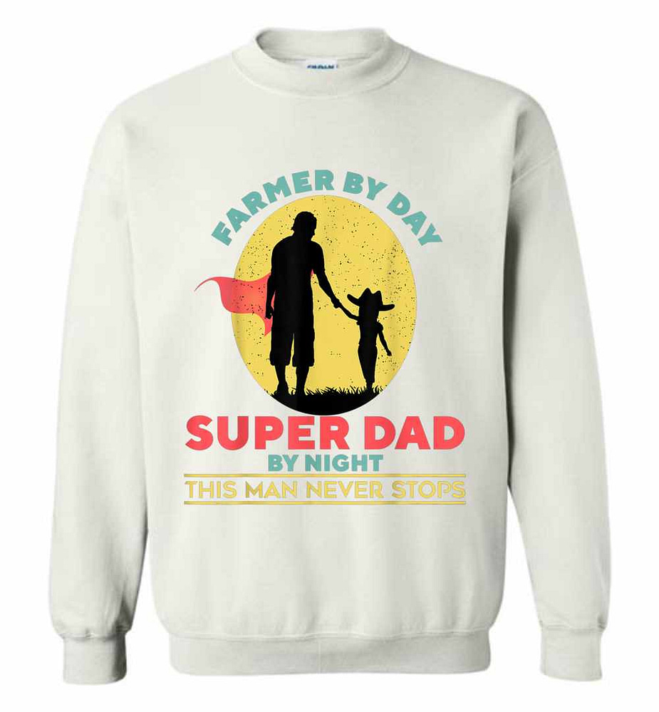 Inktee Store - Farmer Farmer By Day Super Dad By Night Sweatshirt Image