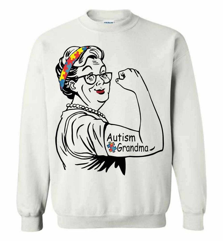 Inktee Store - Autism Grandma Strong Woman Sweatshirt Image