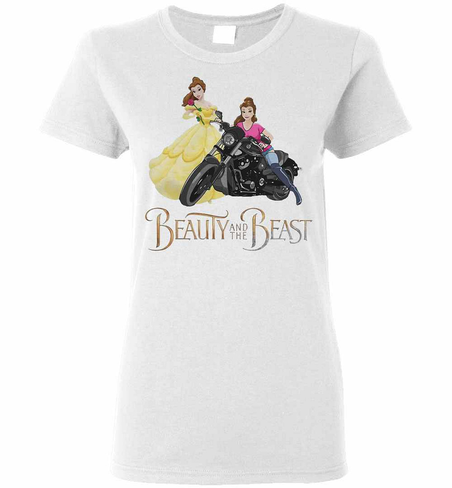 Inktee Store - Disney Beauty And The Beast Belle Motorcycle,, Sweater Women'S T-Shirt Image