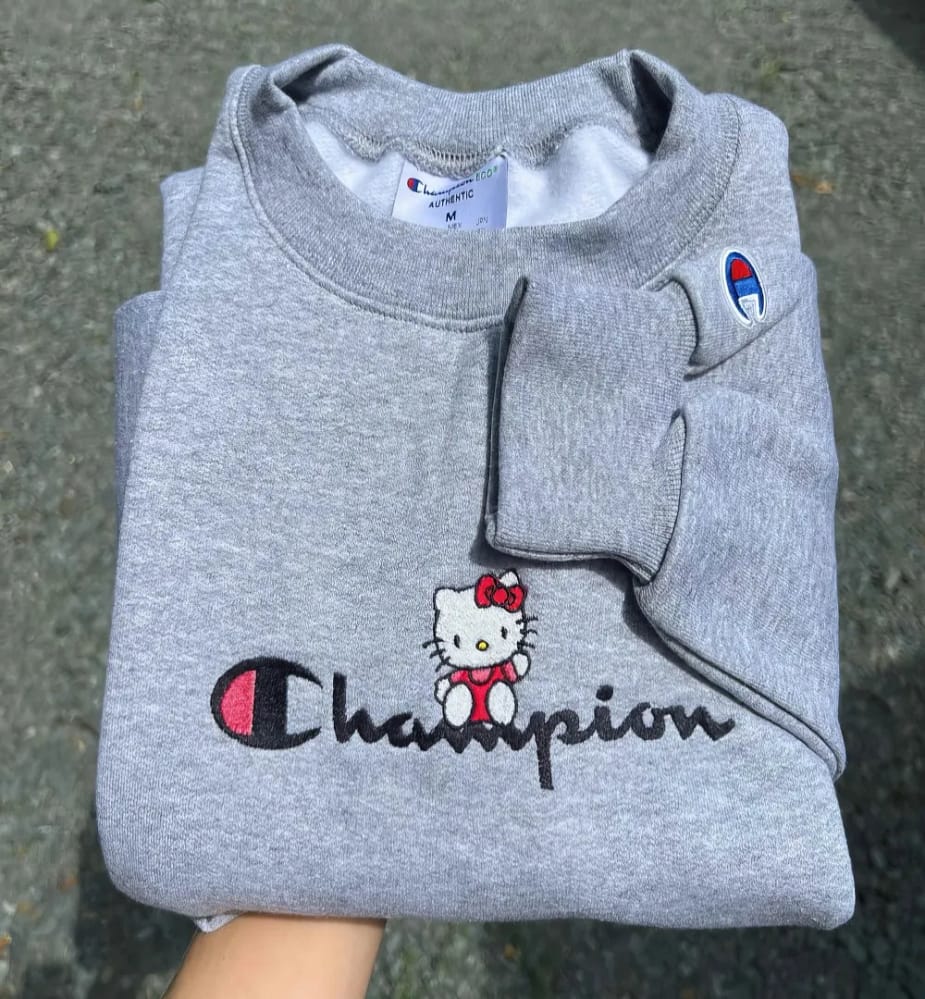 Kitty Champion  Sweatshirt/t-shirt/hoodie Embroidery