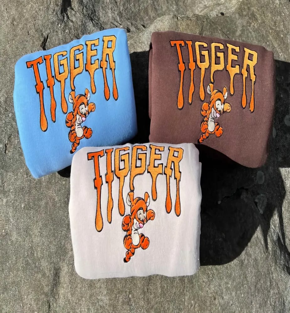 Tigger Trendy Dripping  Sweatshirt/t-shirt/hoodie Embroidery