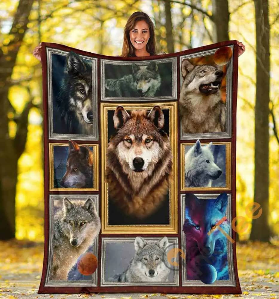 3d Wolf Wolves Wild Animals Funny Wolf Lover Gifts Ultra Soft Cozy Plush Fleece Blanket