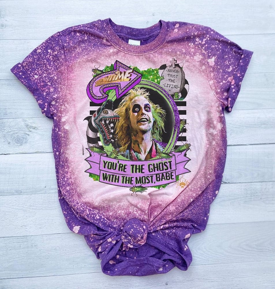 Inktee Store - Beetlejuice Ghost With The Most Unisex Bleached Shirt Image