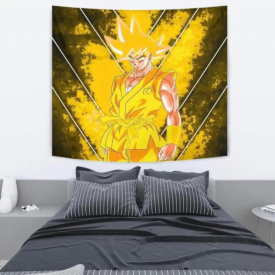 Goku Yellow For Dragon Ball Fan Gift Wall Decor Tapestry