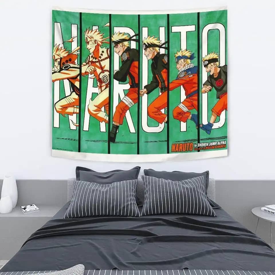 Naruto Evolution For Naruto Anime Fan Gift Wall Decor Tapestry