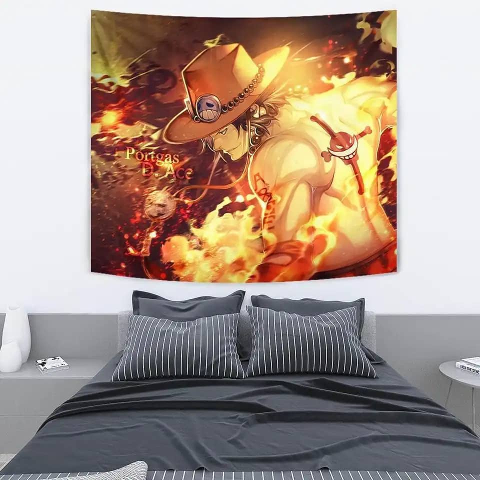 Portgas D Ace Anime One Piece Fan Gift Idea Wall Decor Tapestry