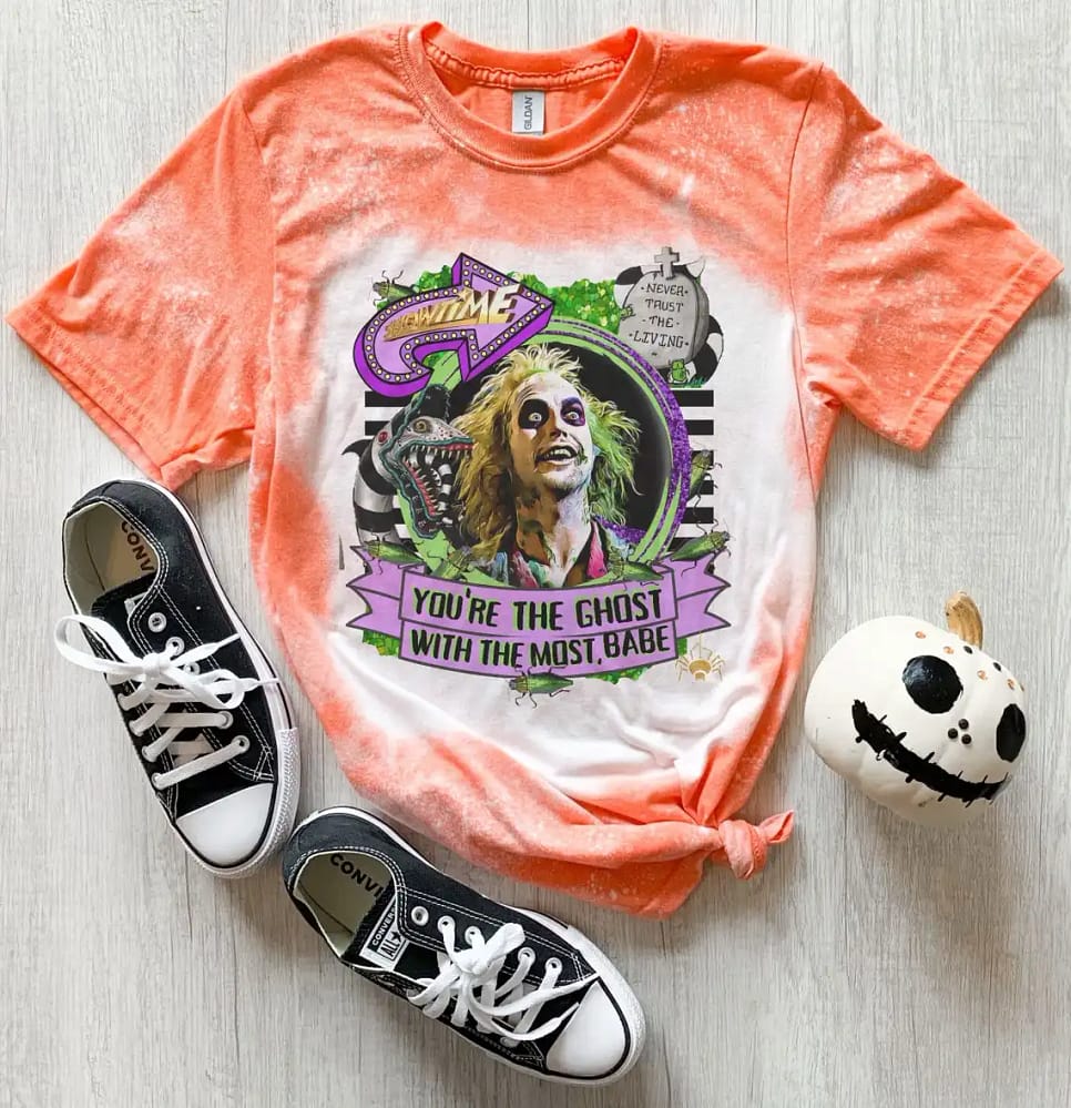 Beetlejuice Ghost With The Most Unisex Bleached Shirt