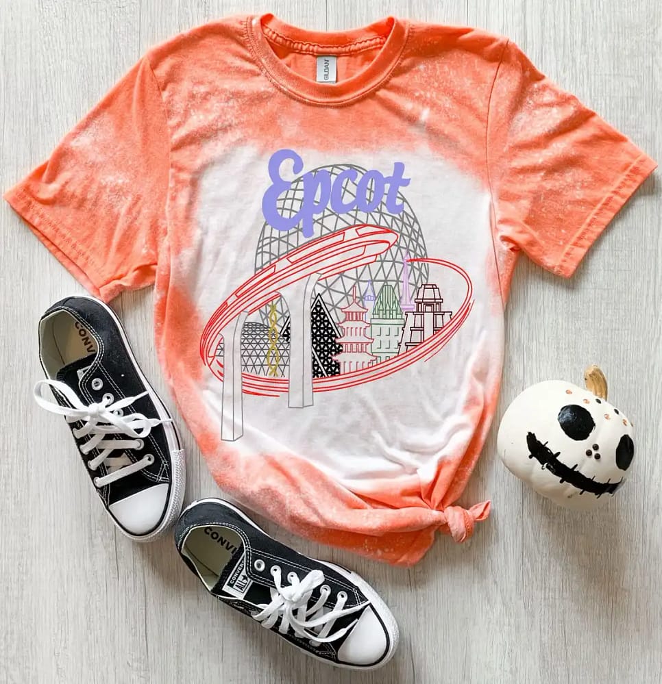 Epcot Park Disney Anniversary Unisex Bleached Shirt