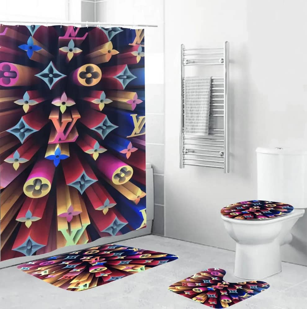 Louis Vuitton Multicolor Logo Limited Luxury Brand Bathroom Sets