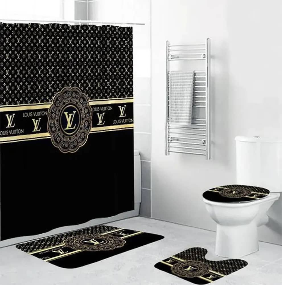 Louis Vuitton Black Luxury Brand Premium Bathroom Sets