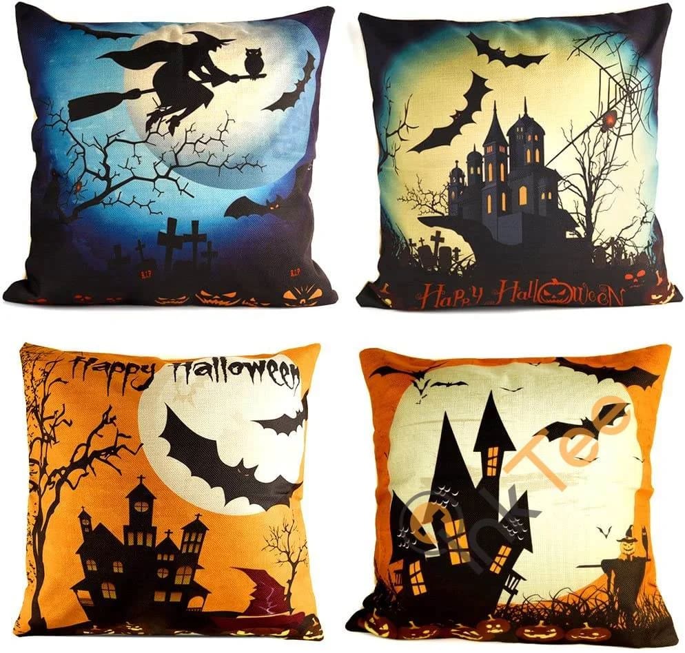 Happy Halloween Decorative Throw Pillow Cover Cushion Case With Spider/moon/bat Personalized Gifts