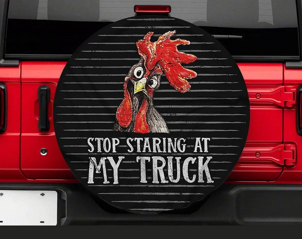 Inktee Store - Stop Staring At My Truck Custom Camping Tire Cover Image