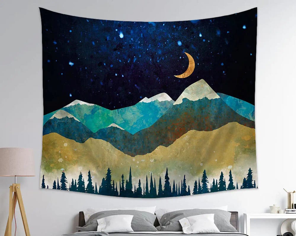 Nature Always Welcomes Us Mountain Wall Art Tapestry